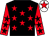 Black, red stars, red sleeves, black stars, white cap, red star