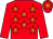 Red, orange stars, red sleeves, orange star on cap