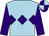 Light blue, purple triple diamond and sleeves, purple and light blue quartered cap