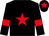 Black body, red star, black arms, red armlets, black cap, red star