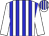 White body, blue striped, white arms, white cap, blue striped