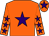 Orange, purple star, orange sleeves, purple stars, orange cap, purple star