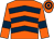 Orange, dark blue chevrons and armlets, hooped cap