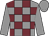 Grey body, garnet checked, grey arms, grey cap