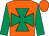 Orange, emerald green maltese cross and sleeves, orange cap