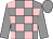 Grey and pink check, grey sleeves and cap