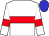 White body, red hoop, white arms, red armlets, blue cap