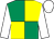 Emerald green and yellow (quartered), white sleeves and cap