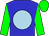 Blue body, light blue disc, green arms, green cap