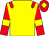 yellow, red epaulets, red sleeves, yellow armlets, red cap, yellow diamond