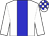 White body, big-blue stripe, white arms, white cap, big-blue checked