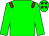 Big-green body, garnet epaulettes, big-green arms, big-green cap, garnet stars