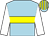 Light blue, yellow hoop, white sleeves, light blue & yellow striped cap