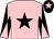 Pink, black star, diabolo on sleeves, black cap, pink star