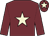 Garnet body, beige star, garnet arms, garnet cap, beige star