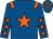 Royal blue, orange epaulets, star, stars on sleeves, hoop on cap