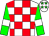 White body, red checked, green arms, white armlets, white cap, green stars