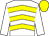 White, yellow chevrons, white sleeves, yellow cap