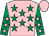 PINK, EMERALD GREEN stars, EMERALD GREEN sleeves, PINK stars and cap