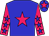 Big-blue body, rose star, rose arms, big-blue stars, big-blue cap, rose star