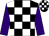 Black and white checked, purple sleeves