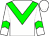 White body, green chevron, white arms, green chevron, white cap