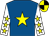 ROYAL BLUE, YELLOW star, WHITE sleeves, YELLOW stars, YELLOW and BLACK quartered cap