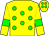 Yellow, green spots, yellow sleeves, green armlets