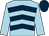 Light blue, dark blue chevrons, light blue sleeves, dark blue cap