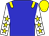 Blue body, yellow epaulettes, white arms, yellow stars, yellow cap