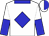 White, blue diamond and collar, white and blue halved sleeves and cap