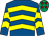 Royal blue & yellow chevrons, emerald green cap, red stars