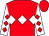 Red body, white triple diamond, white arms, red diamonds, red cap