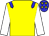 Yellow body, big-blue epaulettes, white arms, big-blue cap, yellow stars