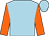 Light blue, orange sleeves