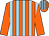 Orange and light blue stripes, orange sleeves