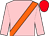 Pink, orange sash, red cap