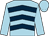 Light blue & dark blue chevrons, light blue sleeves & cap