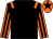 Black body, orange epaulettes, orange arms, black striped, orange cap, black star