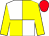 White and yellow (quartered), yellow sleeves, red cap