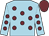 Light blue, garnet spots, light blue sleeves, garnet spots, garnet cap