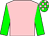 Pink, green sleeves, check cap