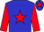 blue, red star, red sleeves, red star on cap