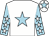 White, light blue star, light blue sleeves, white stars, white cap, light blue star