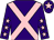 purple, pink cross belts, pink stars on sleeves, pink star on cap