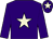 Purple, beige star and star on cap