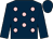 DARK BLUE, PINK spots, DARK BLUE sleeves and cap