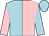 Light blue and pink (halved), sleeves reversed, light blue cap