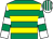 Emerald green & yellow hoops, white & emerald green hooped sleeves, white & emerald green striped cap