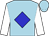 light blue, blue diamond, white arms, light blue cap